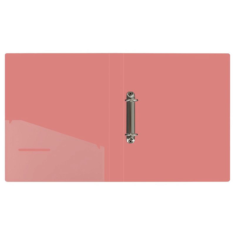 Папка на 2 кольцах СТАММ "Акцент" А4, 25мм, 800мкм, пластик, коралловая 