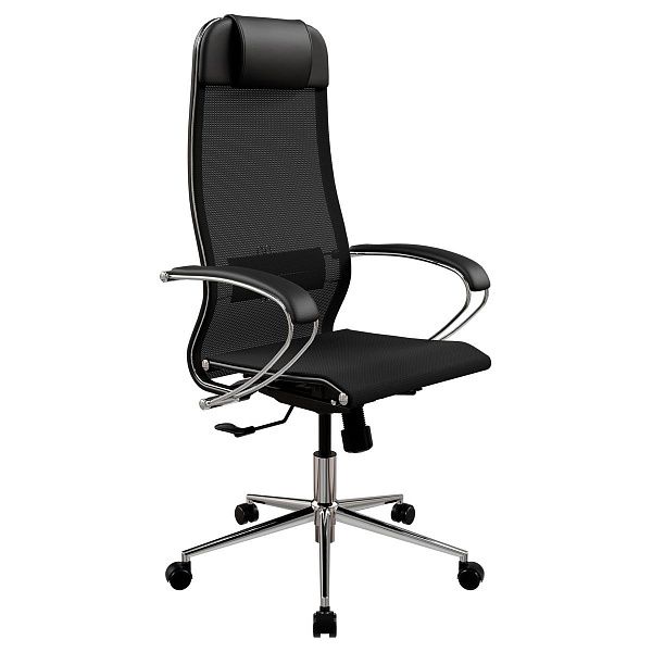 Кресло руководителя Метта "ErgoLife" Set 12, сетка черная, синхромеханизм качания, (131/Synchro052), 233.16.1.403