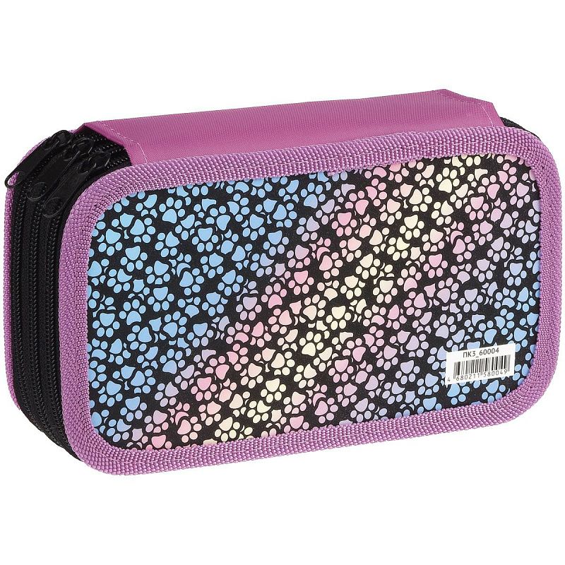 Пенал 3 отделения, 190*110 ArtSpace "Shiny", ламинированный картон, фольга 