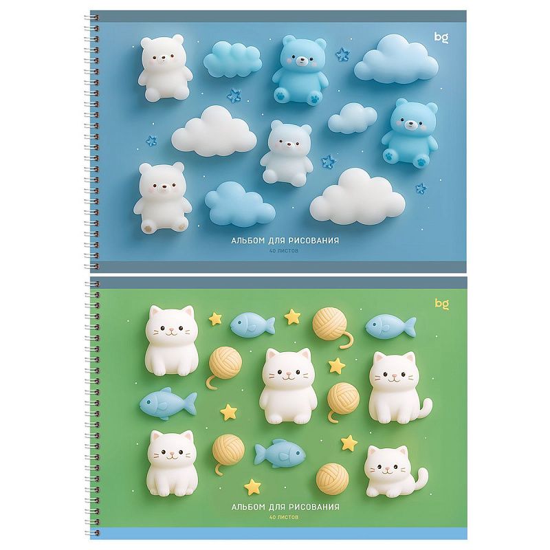 Альбом для рисования 40л., А4, на гребне BG "Игрушки", 120г/м2