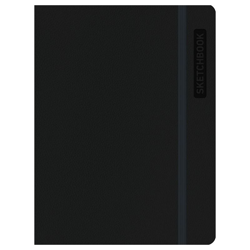 Скетчбук для акварели 40л., А5 BG "Bright. Black", кожзам, на резинке, 200г/м2