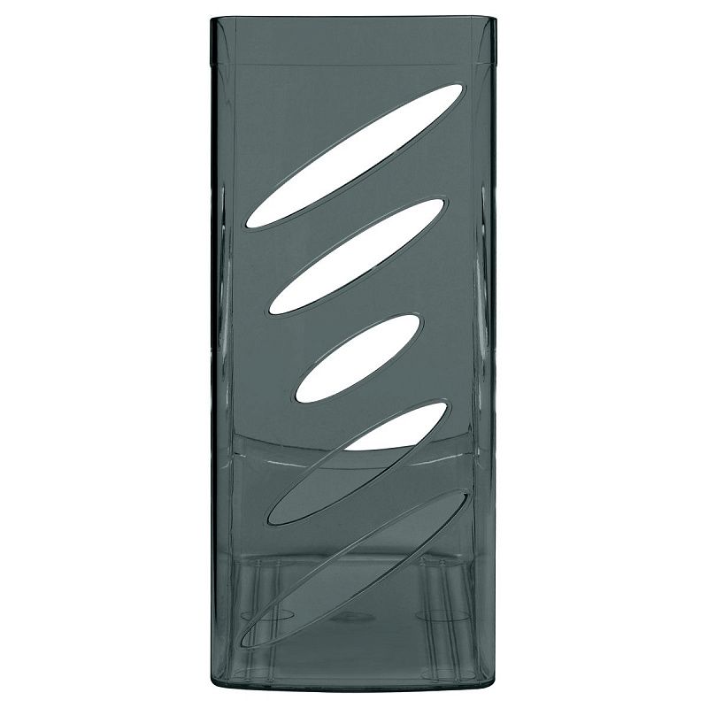 Лоток для бумаг вертикальный СТАММ "Тропик", тонированный черный, ширина 110мм