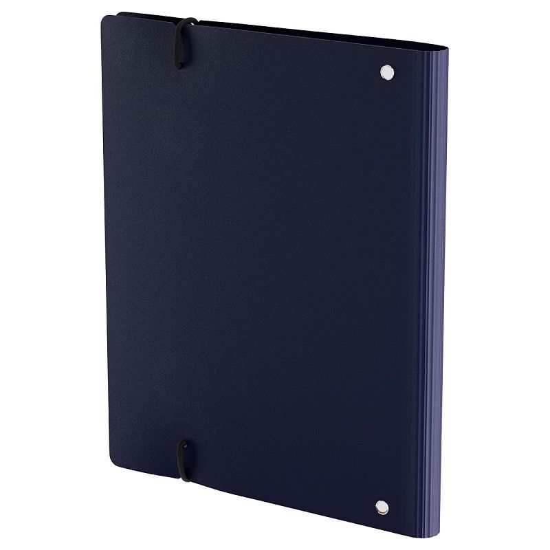 Тетрадь на кольцах А5, 120л., BG "Base", пластиковая обложка, синий, с резинкой