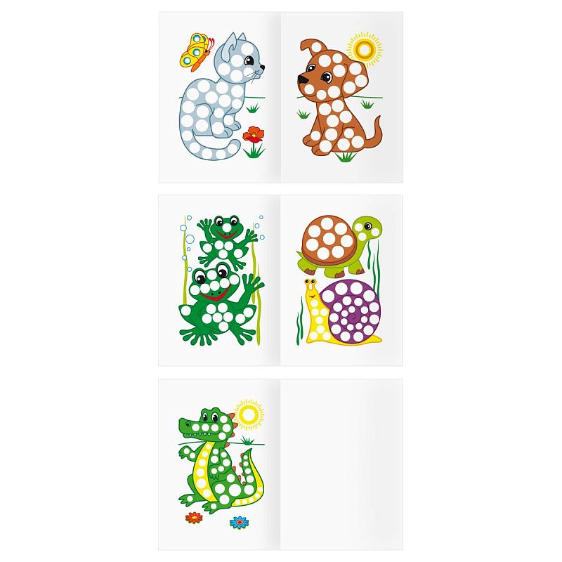 УЦЕНКА - Раскраска пальчиковая А5, 8 стр., ТРИ СОВЫ "Рисуем пальчиками. Выпуск 1" (осн 363251)