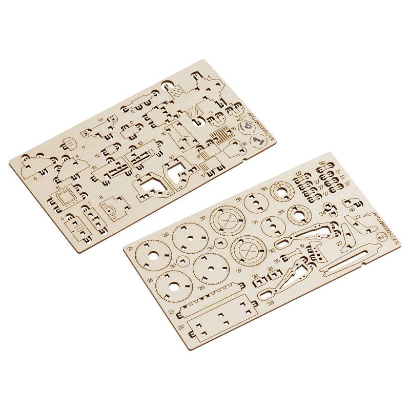 Конструктор деревянный ТРИ СОВЫ "Бульдозер", 11*4,2*4,5см, 58 деталей, пакет с еврослотом 