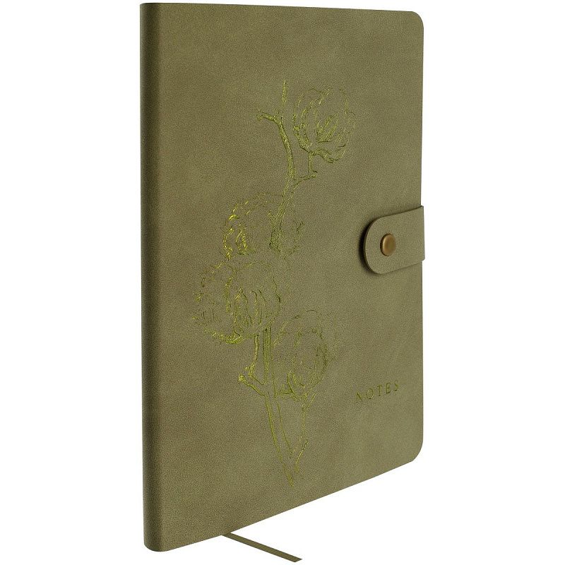 Записная книжка А5 80л., ЛАЙТ, кожзам, Greenwich Line "Outline. Cotton", с замком, тиснение фольгой, внутренний карман, блок в точку