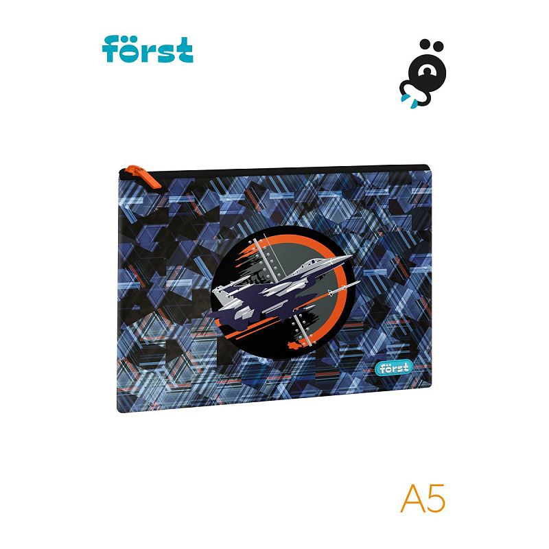 УЦЕНКА - Папка текстильная А5 Först "Orange Plane", 255*205мм, 1 отделение, полиэстер (осн 352128) 