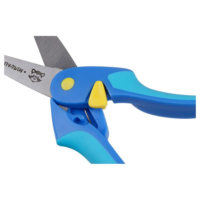 Ножницы детские Мульти-Пульти "Приключения Енота", 16см, синие, автосмыкание, европодвес 