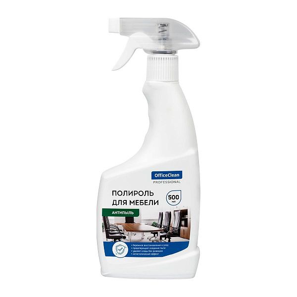 Полироль для мебели OfficeClean, спрей, анти-пыль, 500мл 
