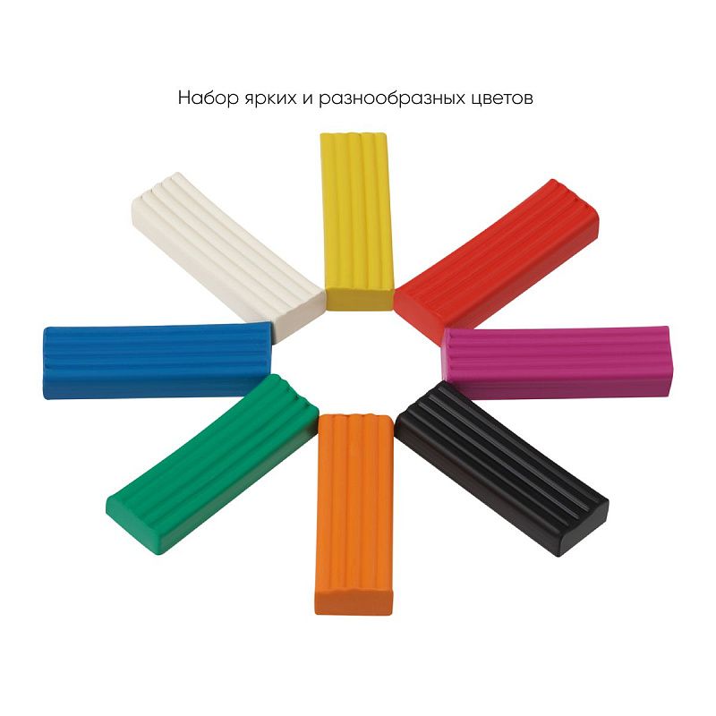 Пластилин Гамма "Мультики", 08 цветов, 160г, со стеком, картон. упаковка