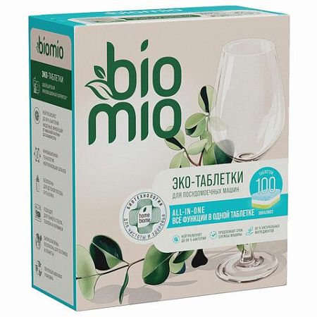 Таблетки для посудомоечной машины 100шт BIOMIO "Эвкалипт", ш/к 15945, 510.73090.0101 