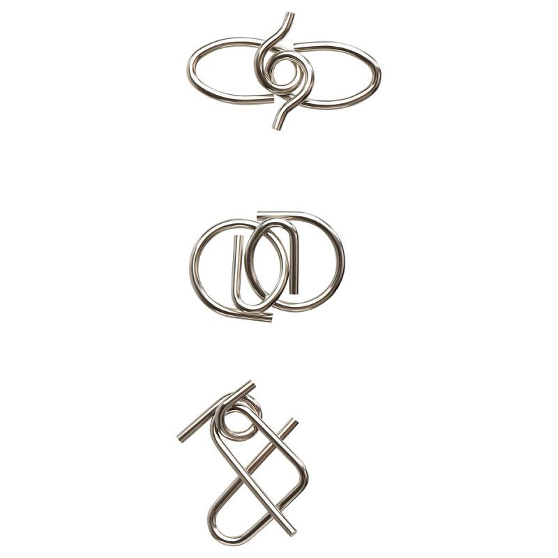 Головоломка металлическая малая ТРИ СОВЫ, ассорти, 3 уровень сложности 