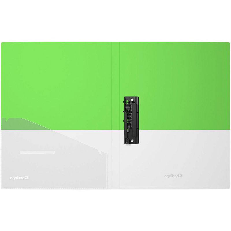 Папка с зажимом Berlingo "Semicolor" А4, 17мм, 700мкм, салатовая, с внутр. карманом, софт-тач 