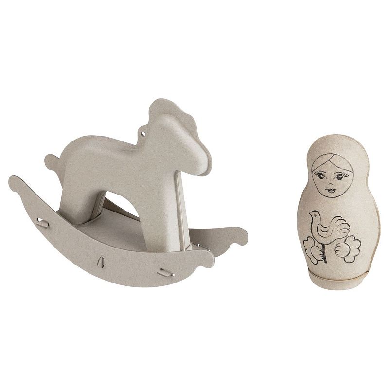 Набор для росписи ТРИ СОВЫ "Матрешка с лошадкой", с красками и кистью