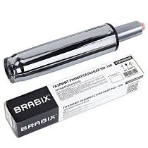 Газлифт прочный BRABIX HD-100 короткий, ХРОМ, в открытом виде 346 мм, d 50 мм, класс 4, 533077