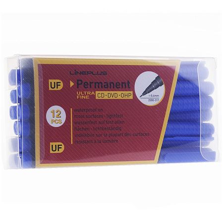 Маркер перманентный для CD/DVD Line Plus "2500UF" синий, 0,4мм 