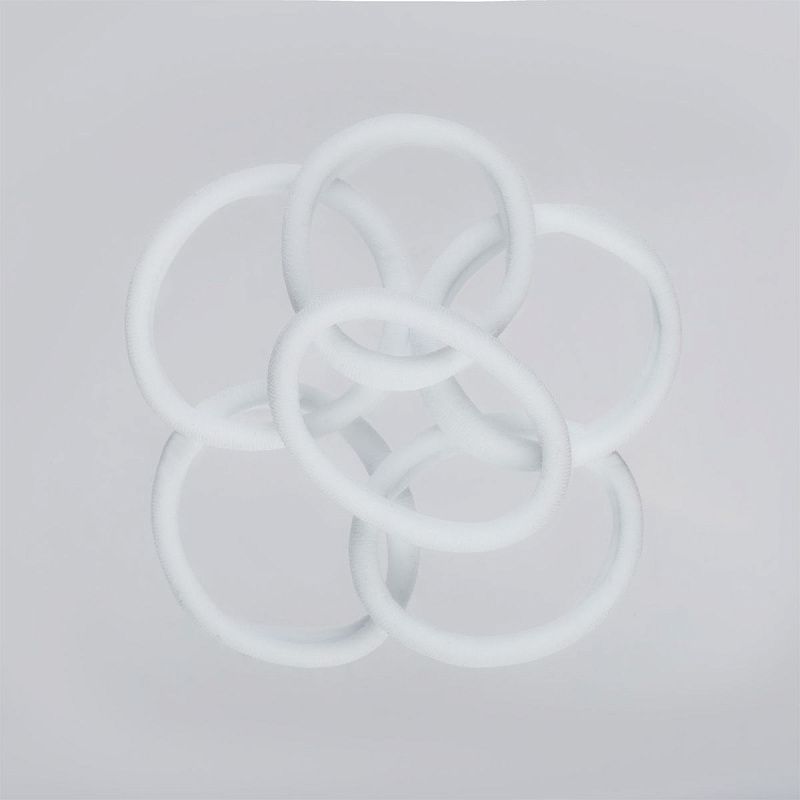 Резинки для волос MESHU "Essence", белые, 6шт., европодвес