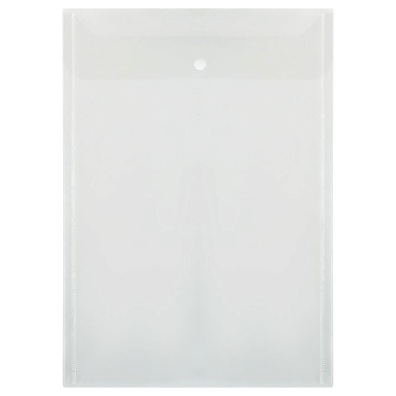 Папка-конверт на кнопке OfficeSpace А4, 180мкм, вертикальная, прозрачная