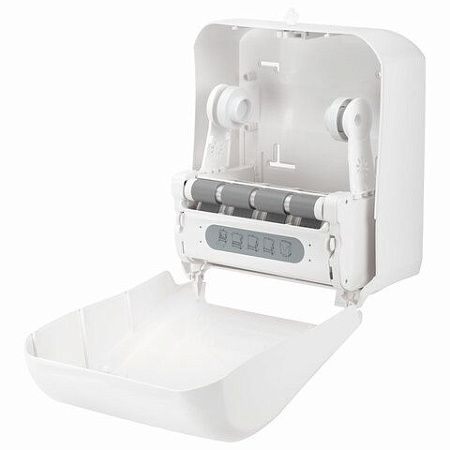 Диспенсер для полотенец в рулонах LAIMA PROFESSIONAL ORIGINAL (Система H1), механический, с автоотрезом листа, ABS-пластик, 605764 