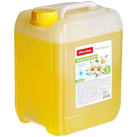 Мыло-крем жидкое OfficeClean Professional "Антибактериальное", с ромашкой, канистра, 5л 