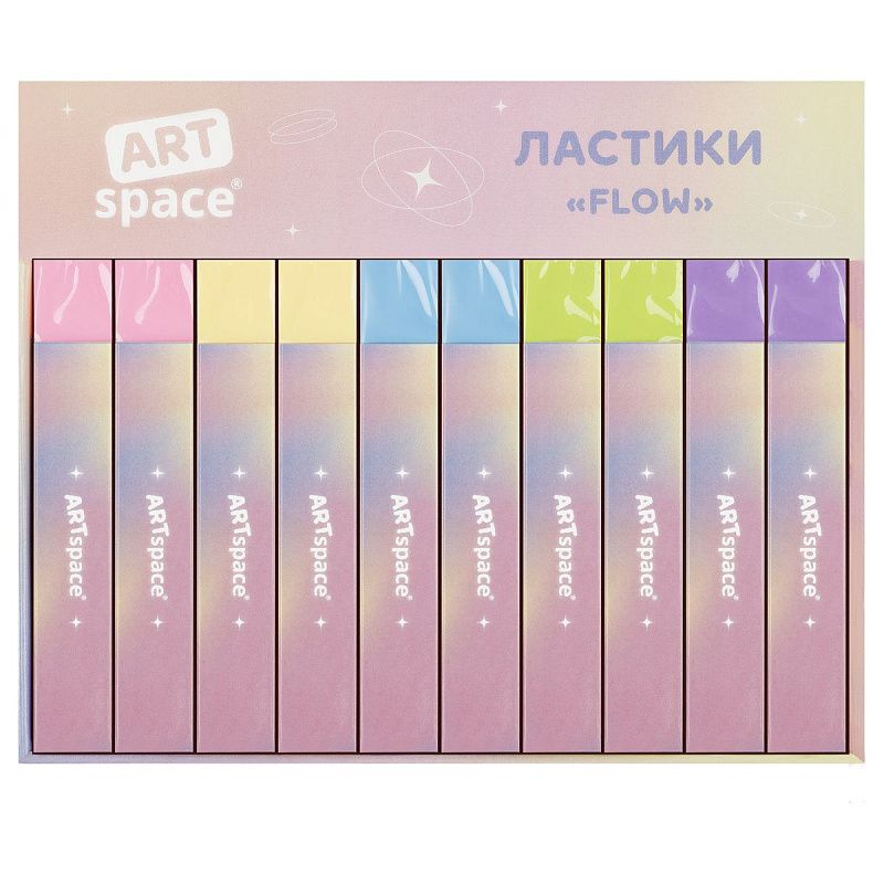 Ластик ArtSpace "Flow", прямоугольный, 84*13*10мм, ПВХ 