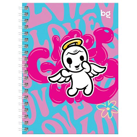 Записная книжка А6 80л., на гребне BG "My love", матовая ламинация, выб. лак, твердая обложка