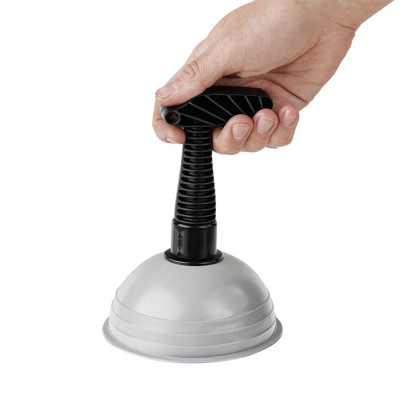 Вантуз OfficeClean для раковин и ванн, диаметр 13см, высота 17см, серый