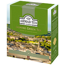 Чай Ahmad Tea "Jasmine Green Tea", зеленый с жасмином, 100 фольг. пакетиков по 2г