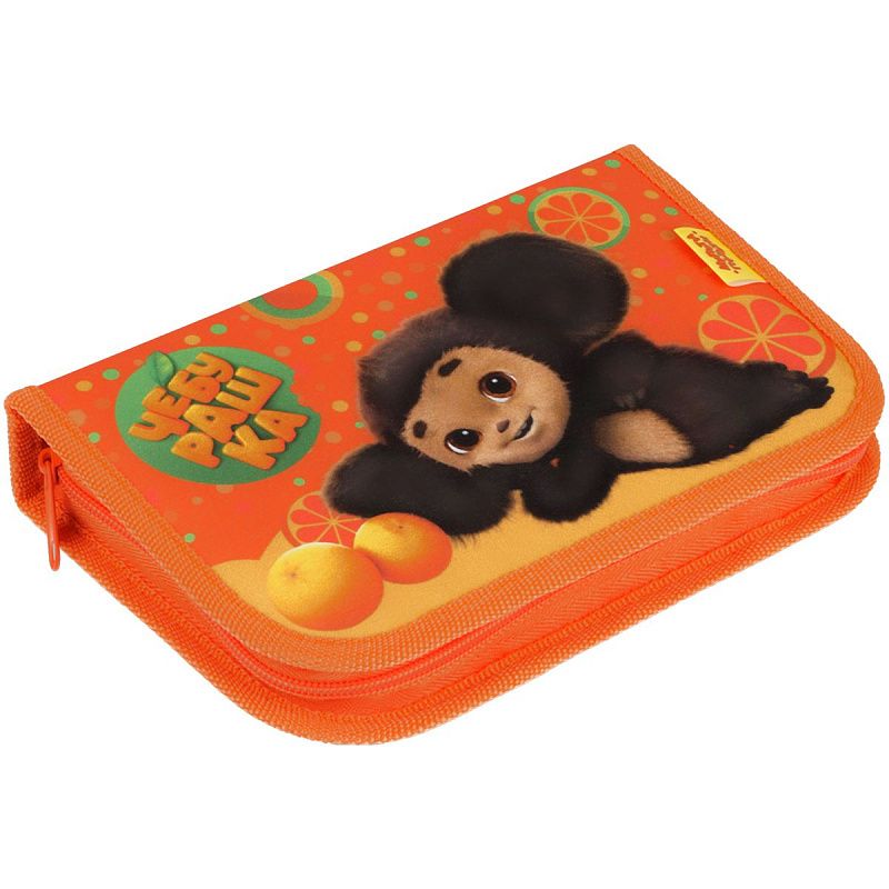 Пенал 1 отделение, 210*130 Мульти-Пульти "Чебурашка", две откидные секции, ткань 