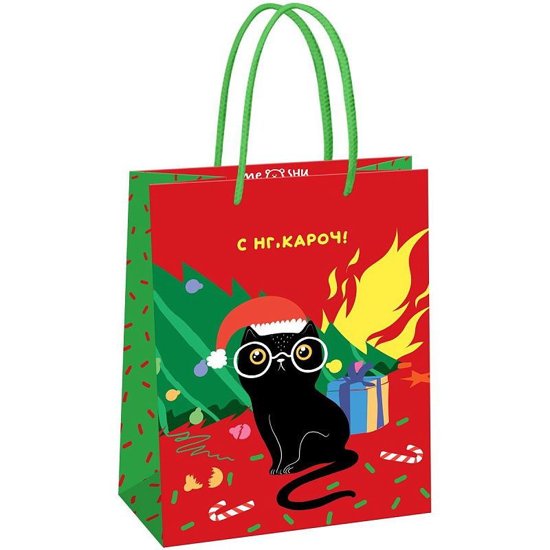 Пакет подарочный 18*23*10см MESHU "NY vibe",  глянцевая ламинация