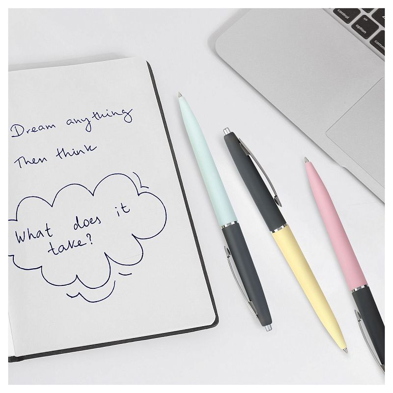 Ручка шариковая автоматическая OfficeSpace "Business", синяя, 0,7мм, soft-touch, корпус ассорти 