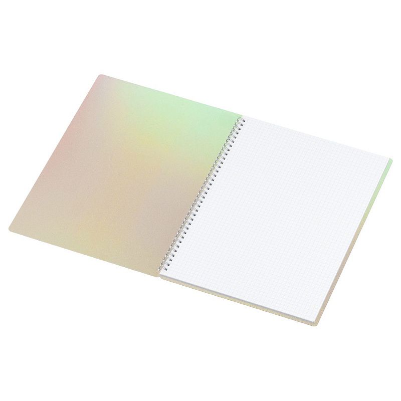 Тетрадь 80л., А4, клетка, на гребне BG "Сияние", пластиковая обложка, белый