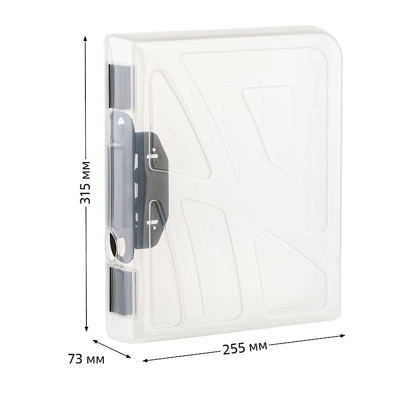 Папка-регистратор СТАММ, 70мм, пластик., на защелках, прозрачная 