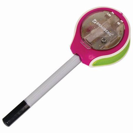 Точилка BRAUBERG "Mix Soft", пластиковая, с контейнером, корпус ассорти, 229585 