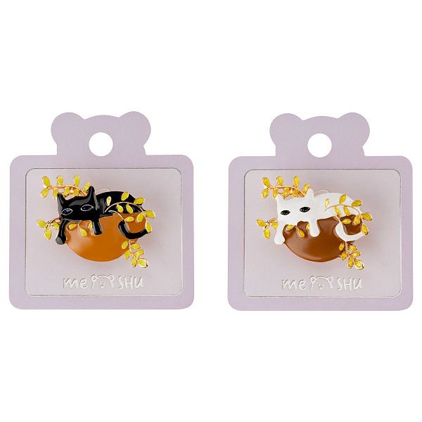 Набор брошей MESHU "Cat in flowers", 2шт, европодвес