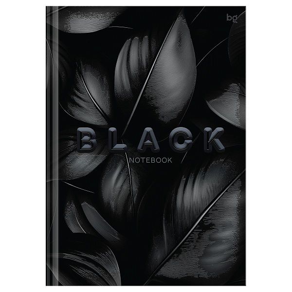 Бизнес-блокнот А5, 80л., евроформат, BG "Just black", soft-touch ламинация, выб. лак