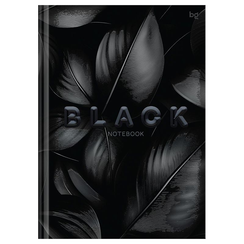 Бизнес-блокнот А5, 80л., евроформат, BG "Just black", soft-touch ламинация, выб. лак