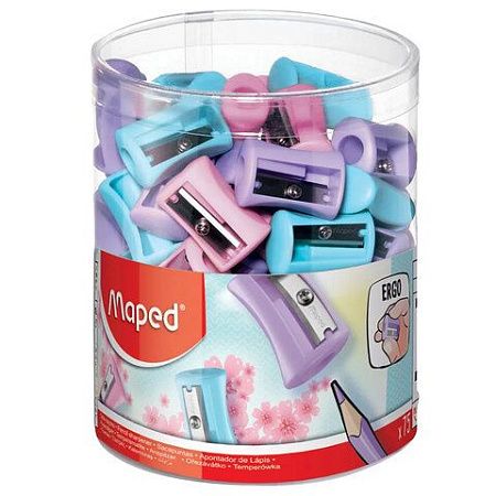 Точилка MAPED "Vivo Pastel", пластиковая, корпус пастельный ассорти, 063011 