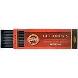 Грифели для цанговых карандашей Koh-I-Noor "Gioconda", В, 5,6мм, 6шт., круглый, пластик. коробка