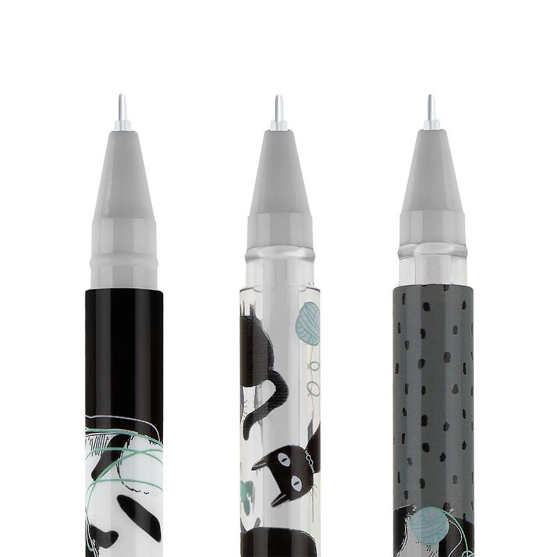 Ручка гелевая стираемая MESHU "Cats knot" синяя, 0,5мм, корпус ассорти 