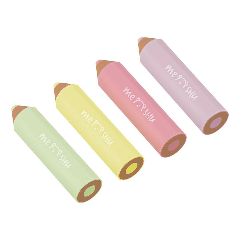 Набор ластиков MESHU "Little Pencils" 4шт., 65*15*15мм, термопластичная резина, блистер, европодвес 
