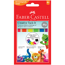 Масса для приклеивания Faber-Castell "Tack-It Creative", 50г., цветная, картон. уп., европодвес