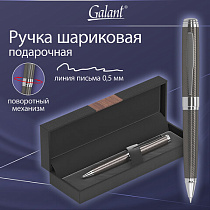 Ручка подарочная шариковая GALANT GOTTER, корпус оружейный металл, детали серебро, узел 0,7 мм, линия письма 0,5 мм, синяя, 144176
