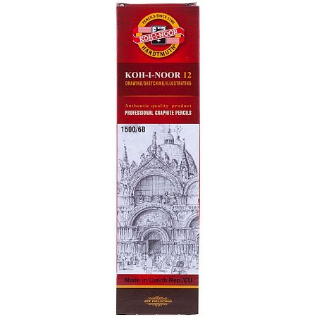 Карандаш ч/г Koh-I-Noor "1500" 6В, заточен. 
