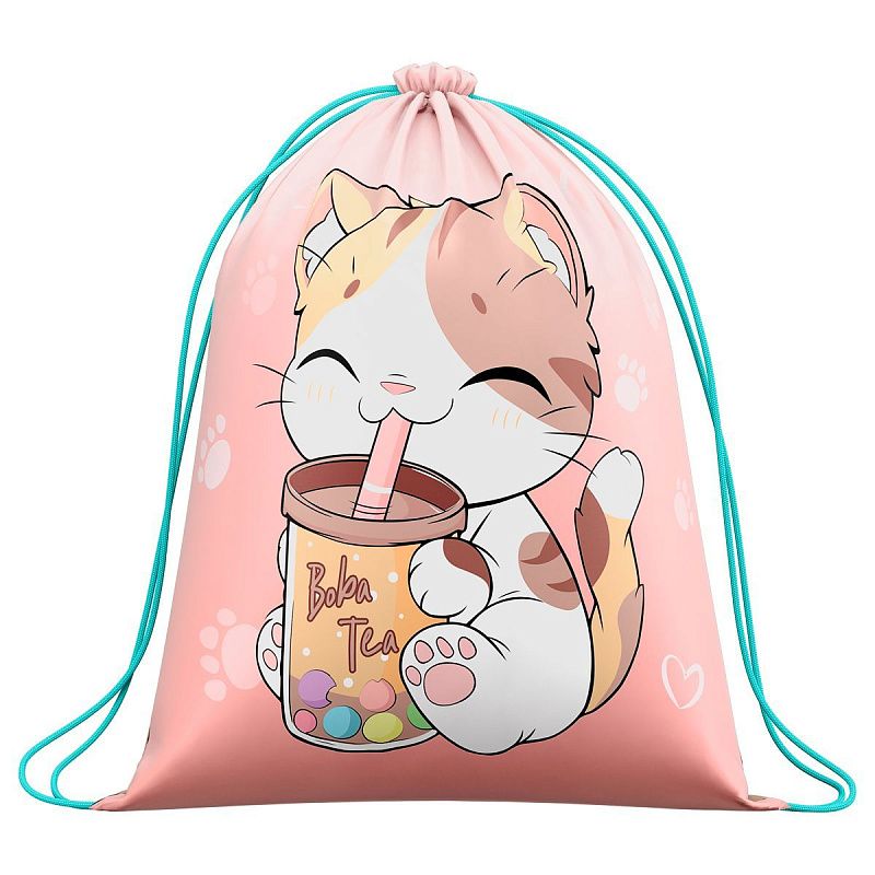 Мешок для обуви 1 отделение ArtSpace "The cat with the glass", увеличенный объем, 410*490мм