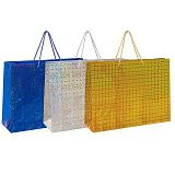 Пакет подарочный 44,7x12,7x33 см, ЗОЛОТАЯ СКАЗКА голография, ассорти 3 цвета, 606609