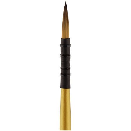 Кисть художественная синтетика Гамма "GOLD BRUSH", круглая №4, французское крепление, короткая ручка