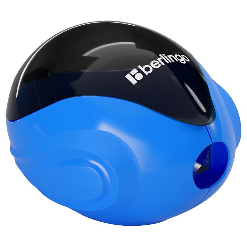 Точилка пластиковая Berlingo "Round" 1 отверстие, контейнер, ассорти, дисплей 