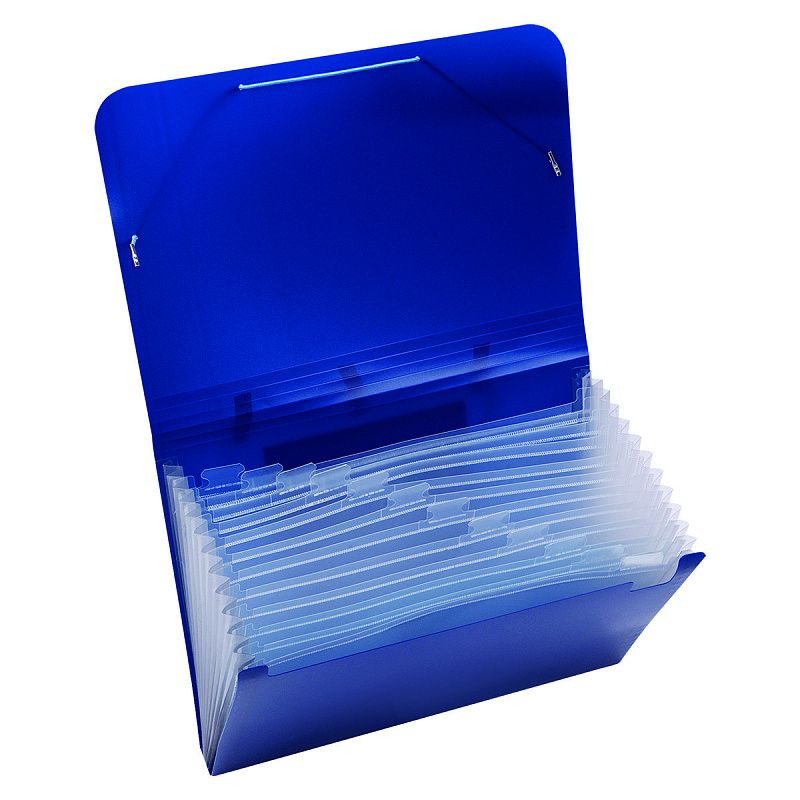 Папка 13 отделений СТАММ А4, 500мкм, на резинке, индексные разделители, пластик, черная 