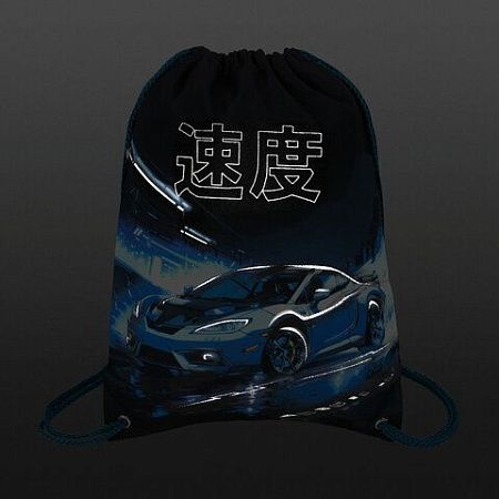 Мешок для обуви BRAUBERG PREMIUM, карман, подкладка, светоотражайка, 43х33 см, Night race, 272425 